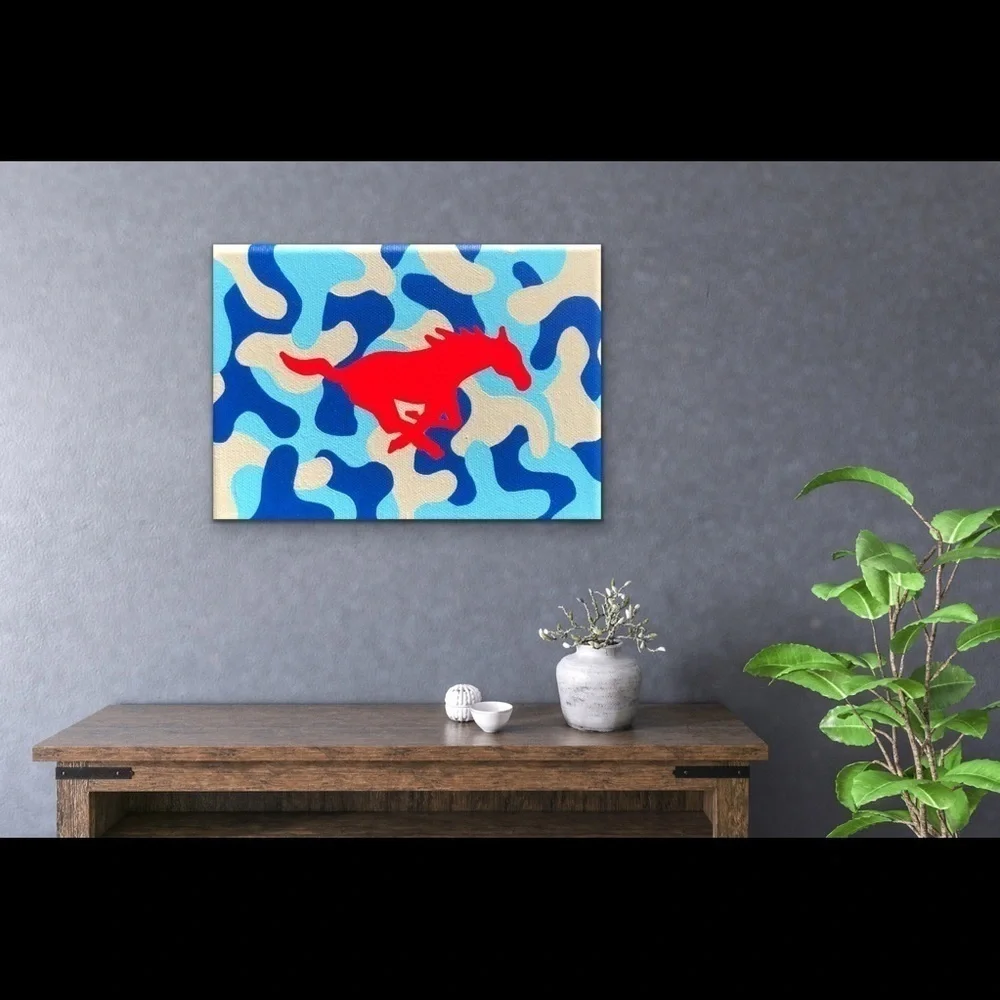 SMU Mustang Camouflage Painting
